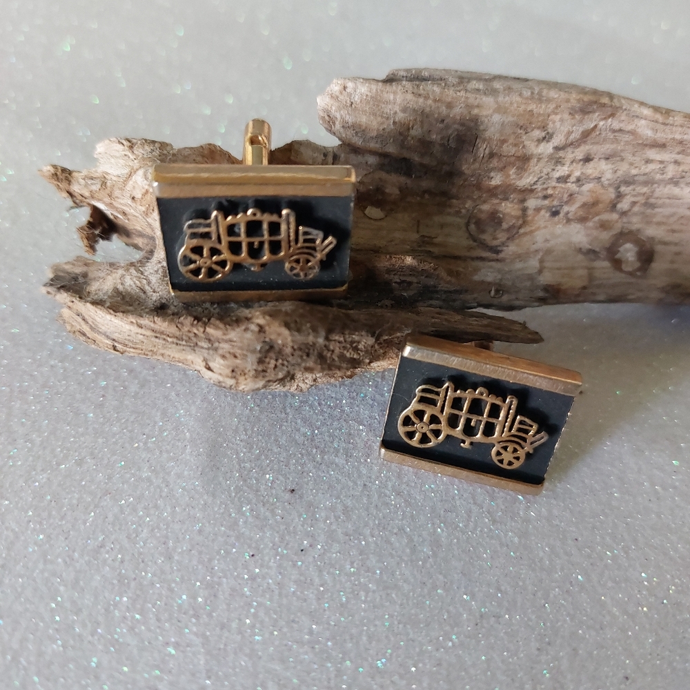 Vintage Western Style Cuff Links, 2 Pairs Lot, Estate Jewelry